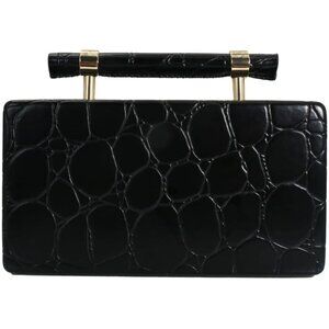 Women Faux Leather Evening Clutch Bag Black Stylish Gripe Shoulder Crossbody for